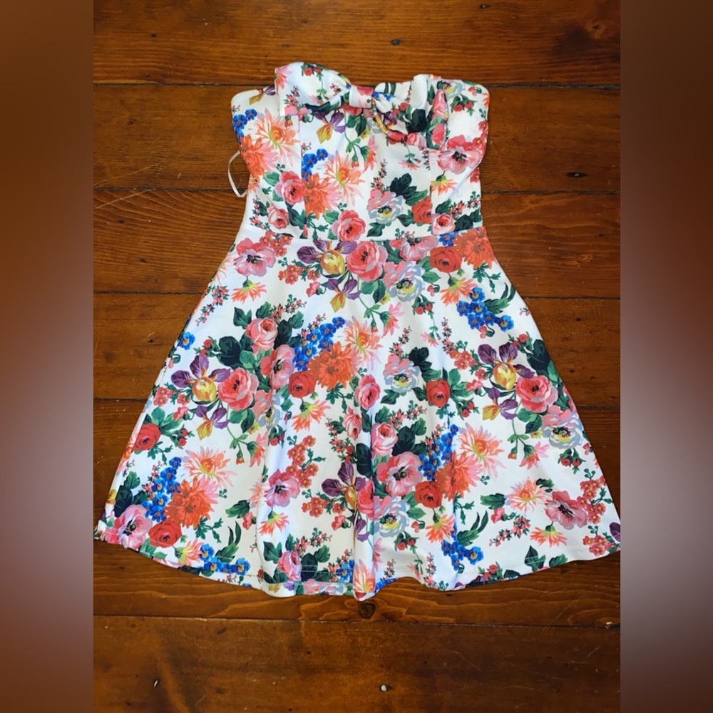 Strapless Floral Dress